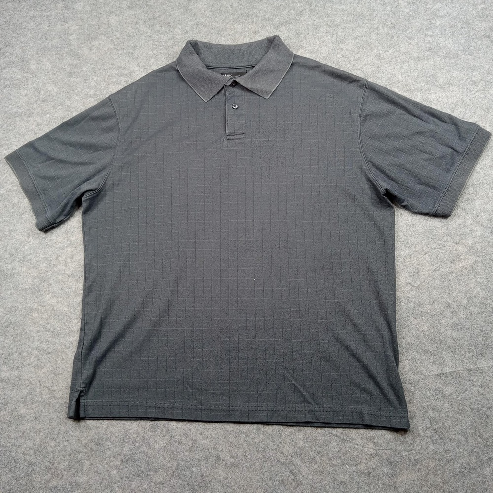 Marc‎ Edwards Polo Shirt Mens Large Gray Swift-Dry Performance Golf Grid